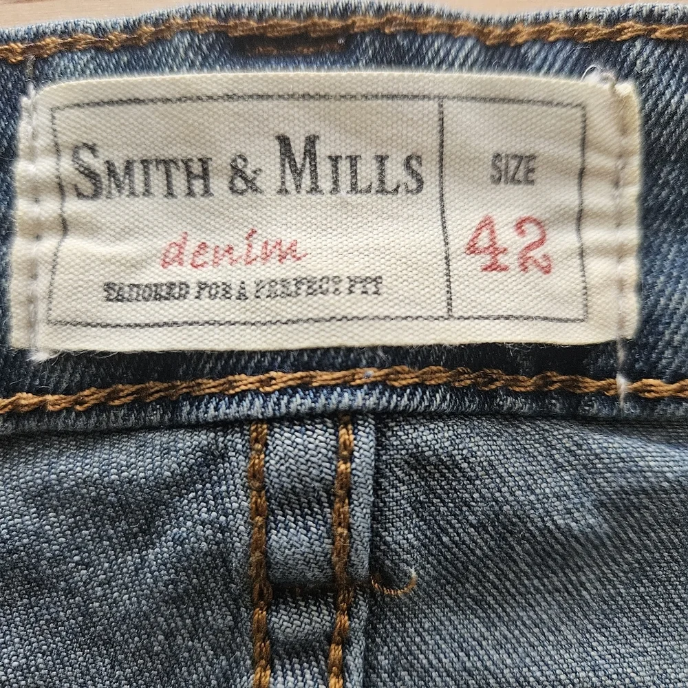Smith & Mills Denim Jeans Mens Sz 42x32 Stretch Straight‎ Leg Faded (40x31.5)